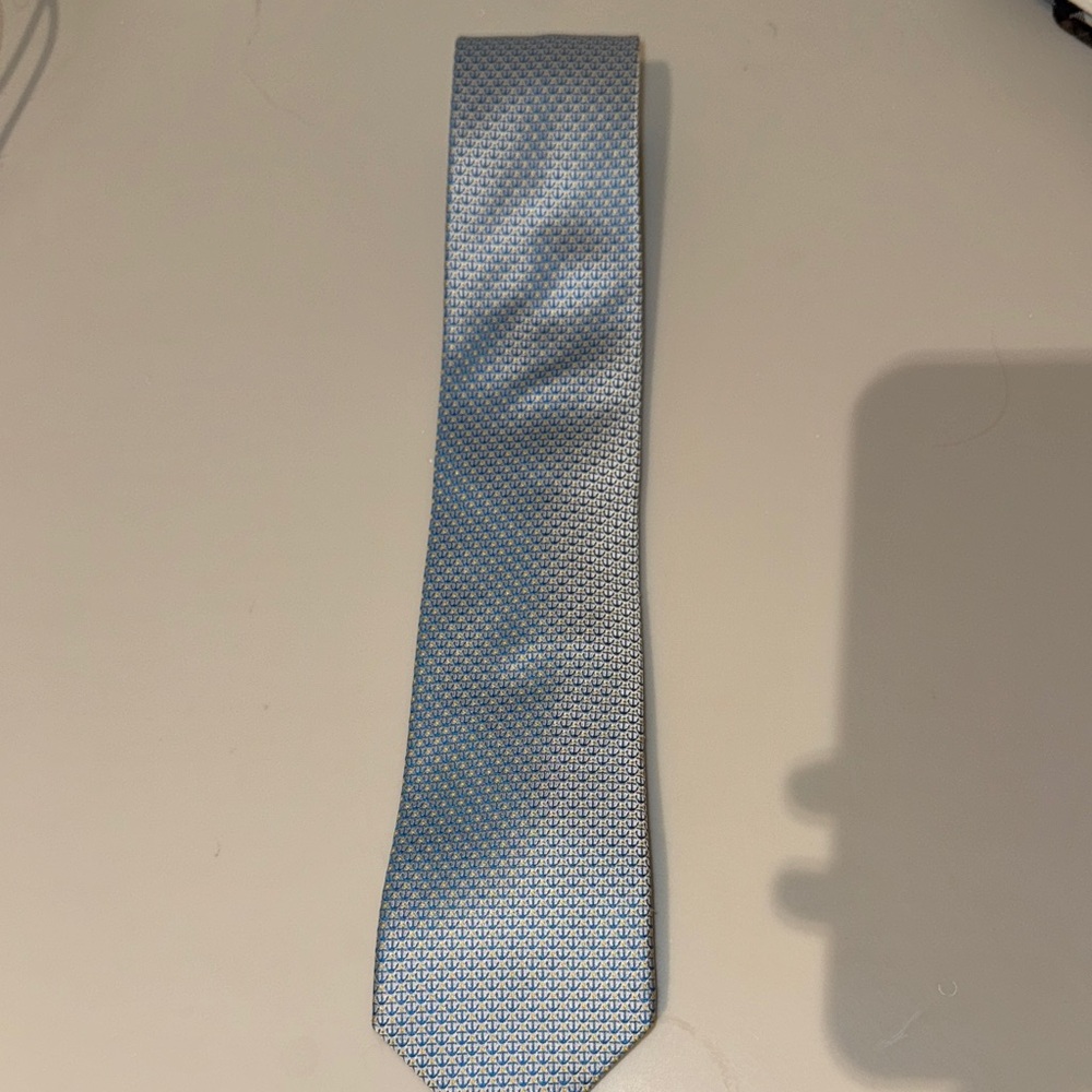 Chaps Light Blue Silk Geometric Men's Tie
